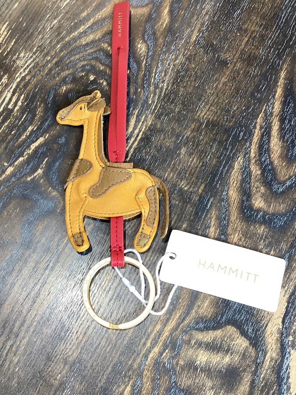Hammitt Fern Giraffe Sunflower Leather Keychain Bag Strap
